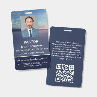 Tarjeta De Identificación Identificación de membresía de la Iglesia Azul del
