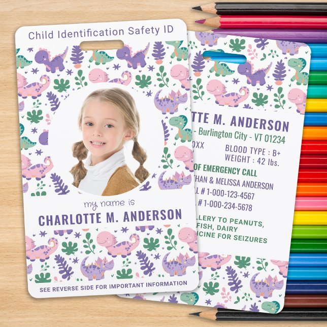 Tarjeta De Identificación Identificación de niños con identificación de emer (Subido por el creador)