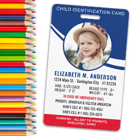 Tarjeta De Identificación Identificación de niños, identificación personaliz