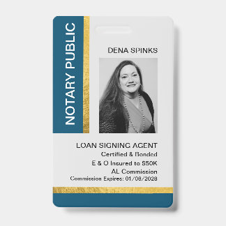 Tarjeta De Identificación Identificación de Notario Público