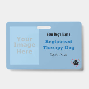 Tarjeta De Identificación Identificación de Perro de Terapia con Logotipo