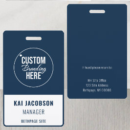 Tarjeta De Identificación Identificación de personal con logotipo azul de em