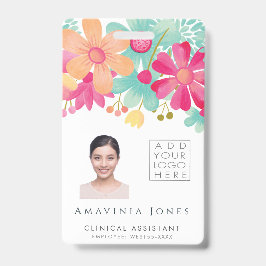Tarjeta De Identificación Identificación de plástico floral para damas