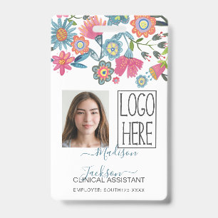 Tarjeta De Identificación Identificación de plástico floral para damas