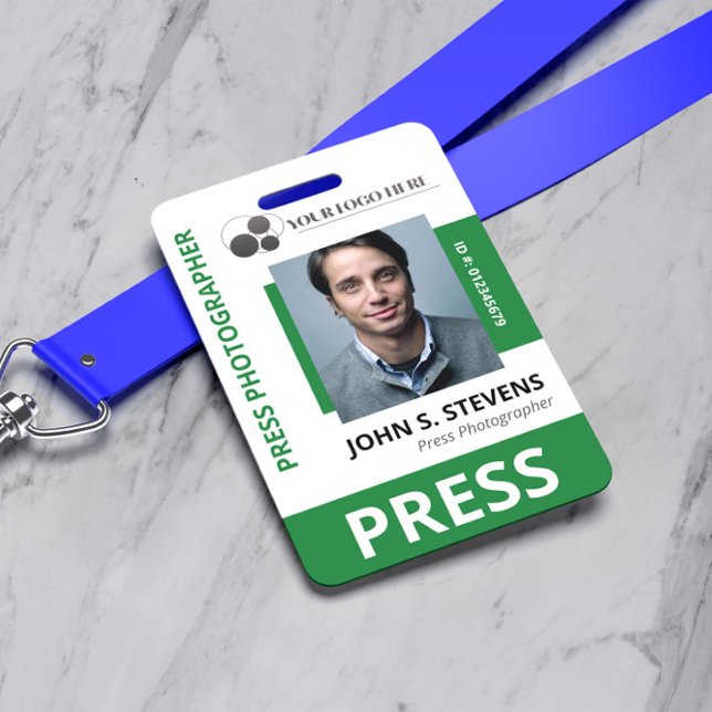 Tarjeta De Identificación Identificación de prensa con logotipos y fotografí (Subido por el creador)