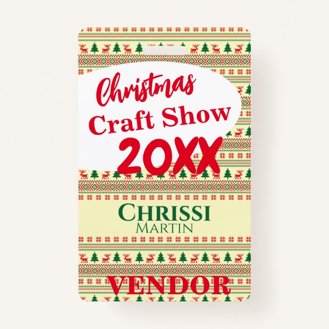 Tarjeta De Identificación Identificación de proveedor de evento de vacacione (Anverso)