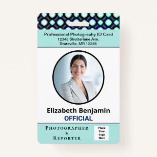 Tarjeta De Identificación Identificación de reportero fotográfico de medios