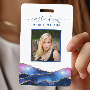 Tarjeta De Identificación Identificación de Salón de Galaxia de Acuarela de 