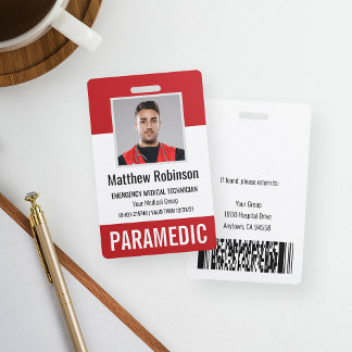 Tarjeta De Identificación Identificación de Seguridad de Primer Respondedor 