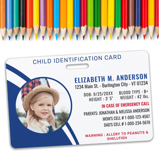 Tarjeta De Identificación Identificación de seguridad infantil Personalizado (Subido por el creador)