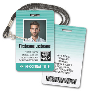 Tarjeta De Identificación Identificación del empleado con foto - rayas moder