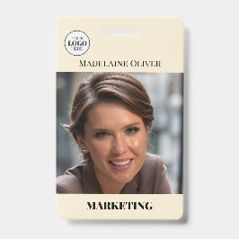 Tarjeta De Identificación Identificación del empleado Foto Código QR Insigni