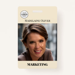 Tarjeta De Identificación Identificación del empleado Foto Código QR Insigni