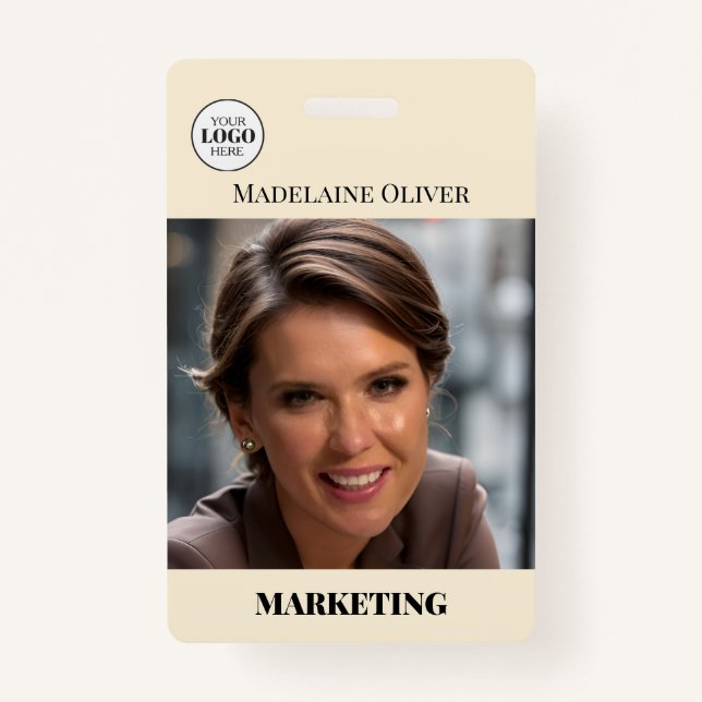 Tarjeta De Identificación Identificación del empleado Foto Código QR Insigni (Anverso)