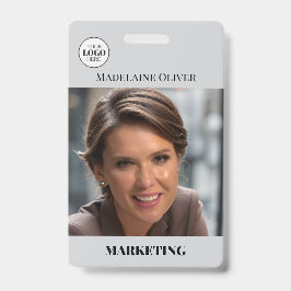 Tarjeta De Identificación Identificación del empleado Foto Código QR Insigni