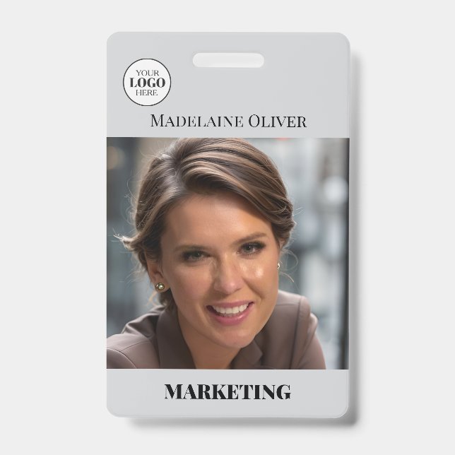 Tarjeta De Identificación Identificación del empleado Foto Código QR Insigni (Parte frontal)