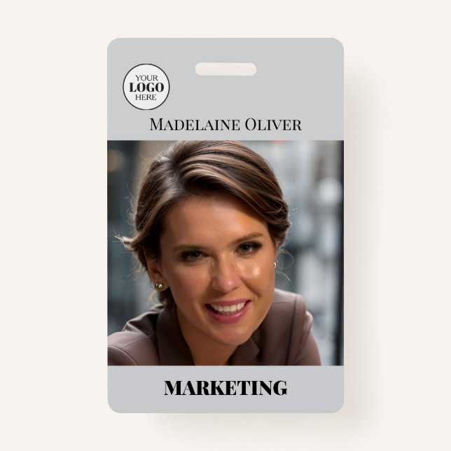 Tarjeta De Identificación Identificación del empleado Foto Código QR Insigni (Anverso)