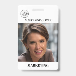 Tarjeta De Identificación Identificación del empleado Foto Código QR Insigni