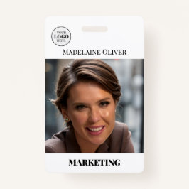 Tarjeta De Identificación Identificación del empleado Foto Código QR Insigni