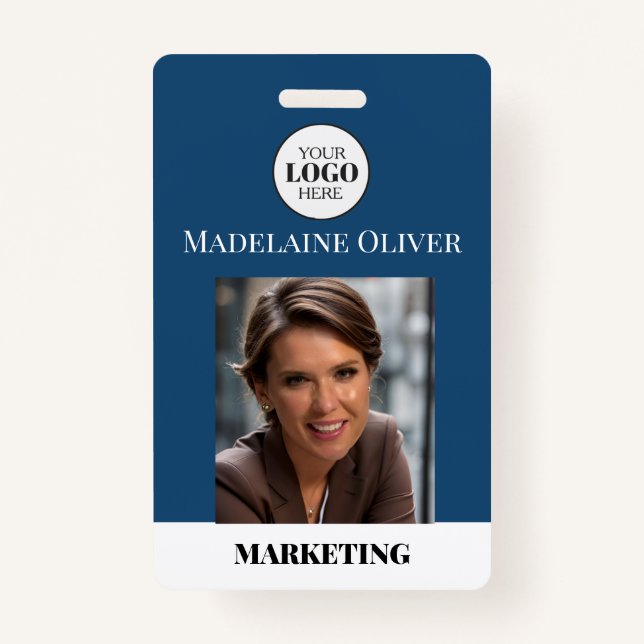 Tarjeta De Identificación Identificación del empleado Foto Código QR Insigni (Anverso)