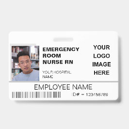 Tarjeta De Identificación Identificación del hospital fotográfico con logoti