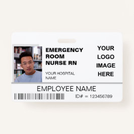 Tarjeta De Identificación Identificación del hospital fotográfico con logoti