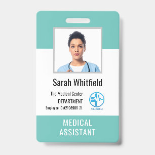 Tarjeta De Identificación Identificación del logotipo de hospital y foto de