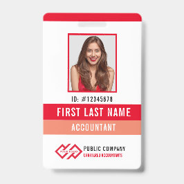 Tarjeta De Identificación Identificación del nombre de la foto del logotipo 