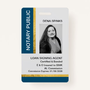 Tarjeta De Identificación Identificación del Notario Público