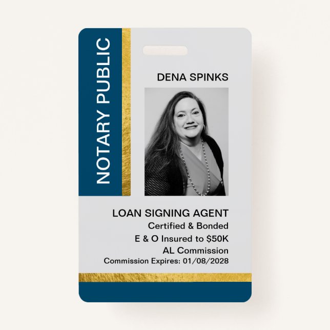 Tarjeta De Identificación Identificación del Notario Público (Anverso)