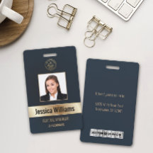 Identificación dorada y azul corporativa personali