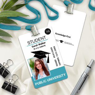 Tarjeta De Identificación Identificación escolar de estudiante con foto Univ