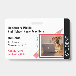 Tarjeta De Identificación Identificación Escolar Personalizada Moderna