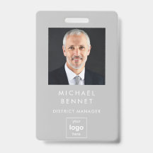 Identificación fotográfica corporativa gris modern