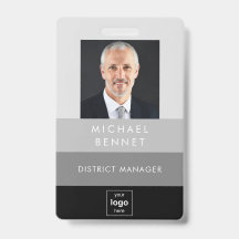 Identificación fotográfica corporativa gris negra 