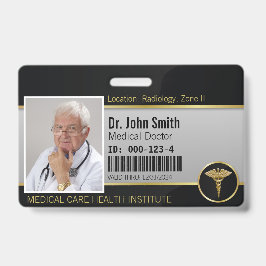 Tarjeta De Identificación Identificación fotográfica de caduceo médico profe