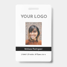 Tarjeta De Identificación Identificación fotográfica de empleado negro corpo