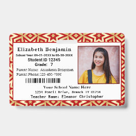 Tarjeta De Identificación Identificación fotográfica de niños escolares