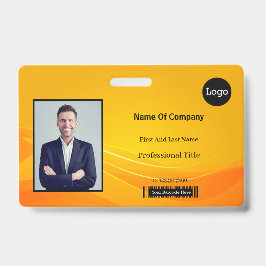 Tarjeta De Identificación Identificación fotográfica de resumen de oro