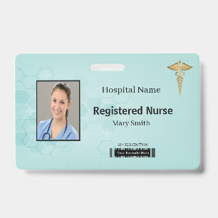 Tarjeta De Identificación Identificación fotográfica del caduceo médico del