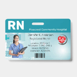 Tarjeta De Identificación Identificación fotográfica del empleado médico del