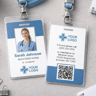 Tarjeta De Identificación Identificación fotográfica del trabajador sanitari