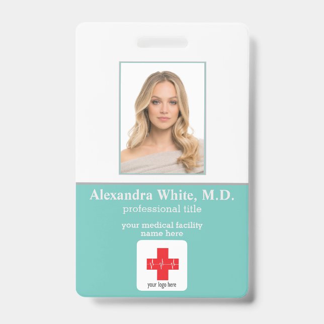 Tarjeta De Identificación Identificación fotográfica Empleado Hospital Profe (Parte frontal)