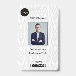 Tarjeta De Identificación Identificación fotográfica en blanco y gris