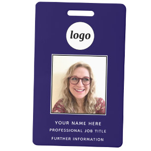 Tarjeta De Identificación Identificación fotográfica limpia profesional azul