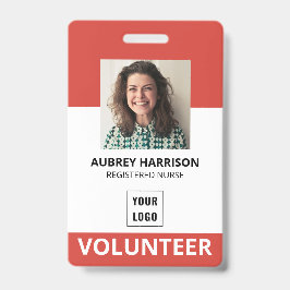 Tarjeta De Identificación Identificación fotográfica sencilla para voluntari
