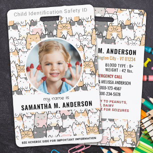 Tarjeta De Identificación Identificación Infantil con Foto Moderna Personali