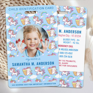 Tarjeta De Identificación Identificación Infantil Personalizada con Foto de