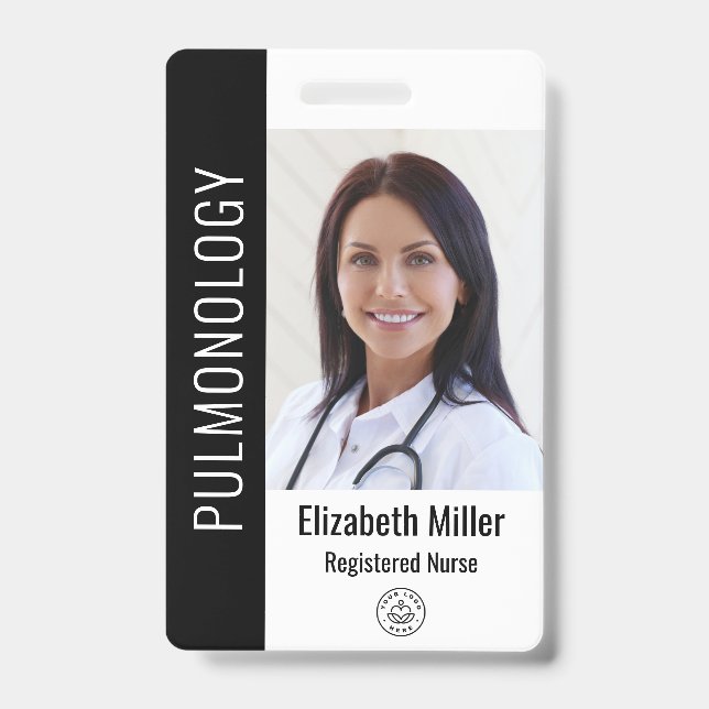 Tarjeta De Identificación Identificación médica de empleado de hospital negr (Parte frontal)