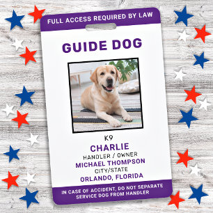 Tarjeta De Identificación Identificación Personalizada con Foto de Perro Guí